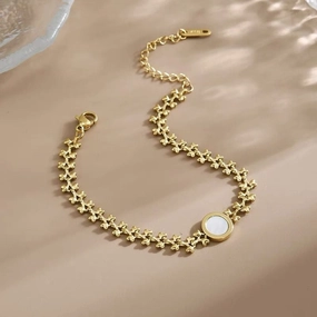 Wholesale Vintage Round Fritillaria Wheat Ears Gold Bracelet