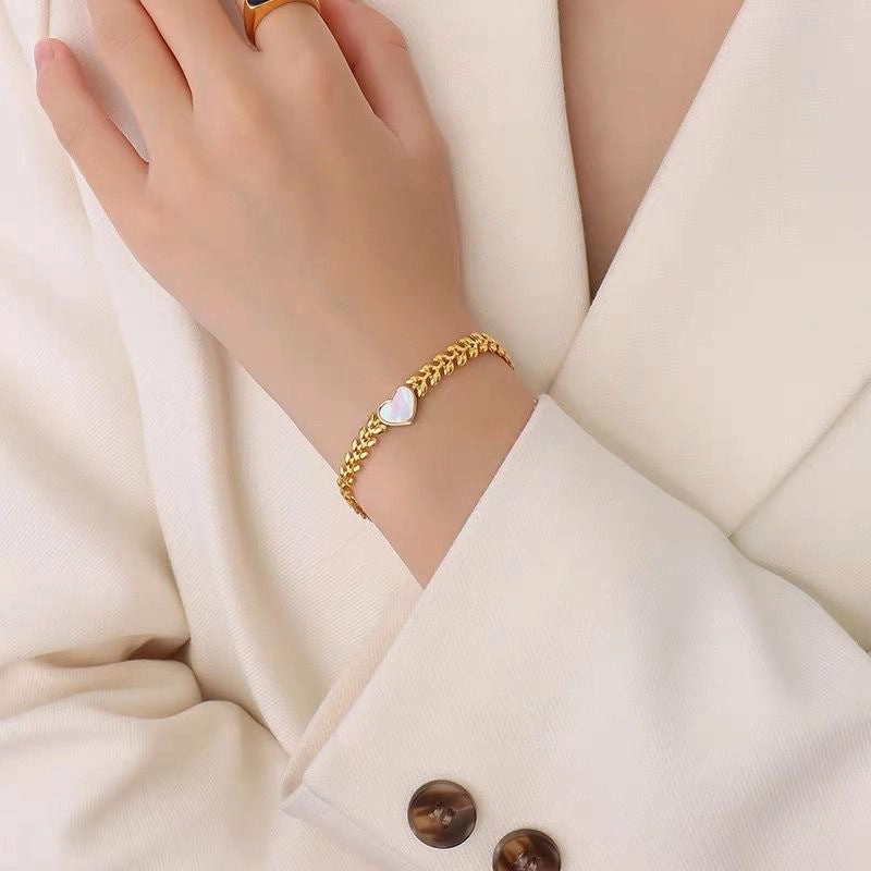 Wholesale Vintage Round Fritillaria Wheat Ears Gold Bracelet