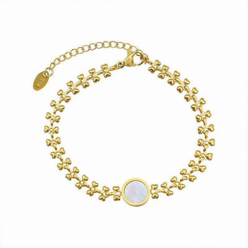 Wholesale Vintage Round Fritillaria Wheat Ears Gold Bracelet