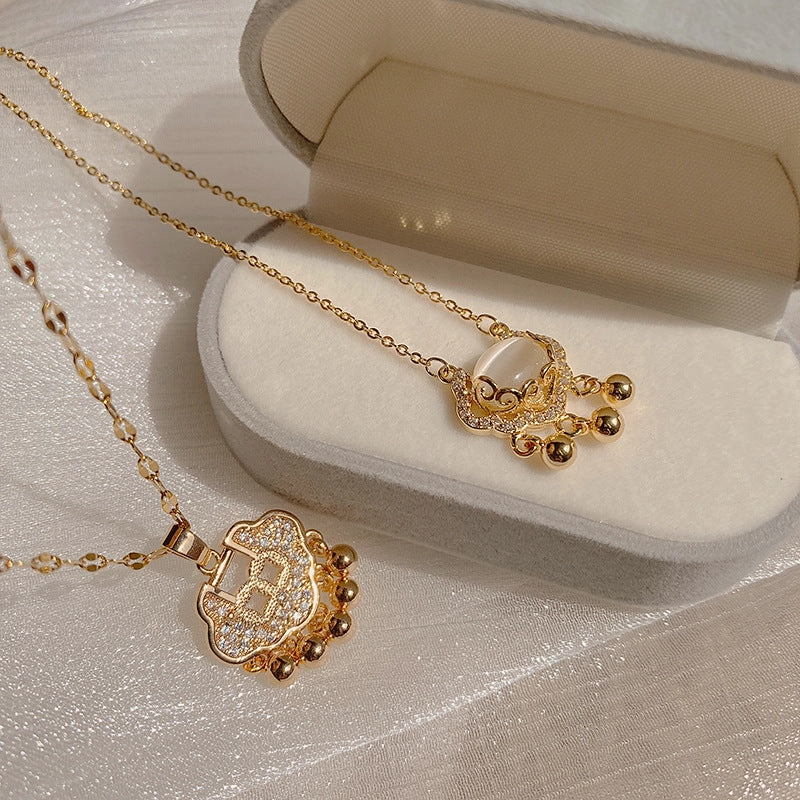 Wholesale Vintage Safety Lock Pendant Titanium Steel Necklace