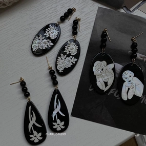 Wholesale Vintage Seashell Figure Acrylic Earrings