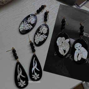 Wholesale Vintage Seashell Figure Acrylic Earrings