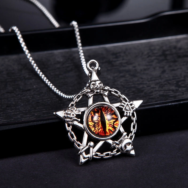 Wholesale Vintage Skull Devil Eye Necklace