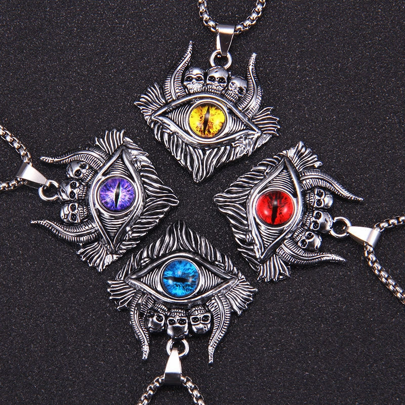 Wholesale Vintage Skull Devil Eye Necklace