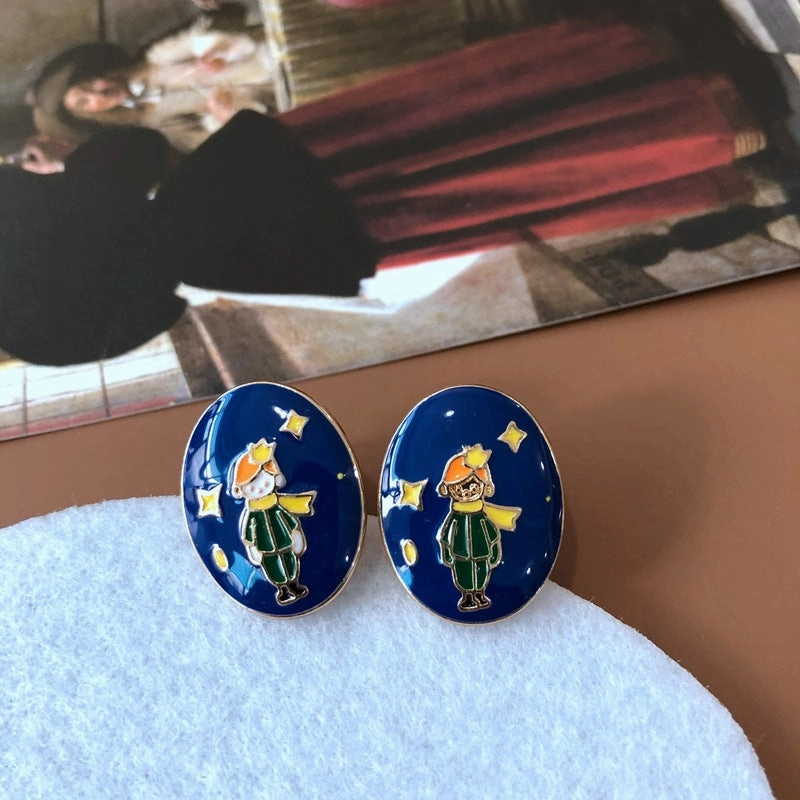 Wholesale Vintage Sky Blue Enamel Alloy Earrings
