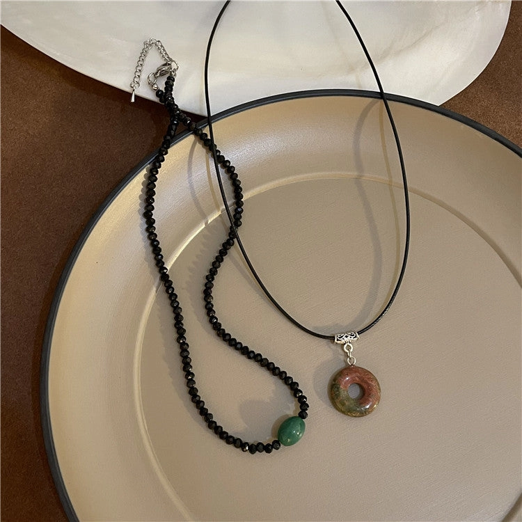 Wholesale Vintage Slub Alloy Beaded Necklace Set