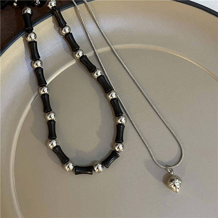 Wholesale Vintage Slub Alloy Beaded Necklace Set