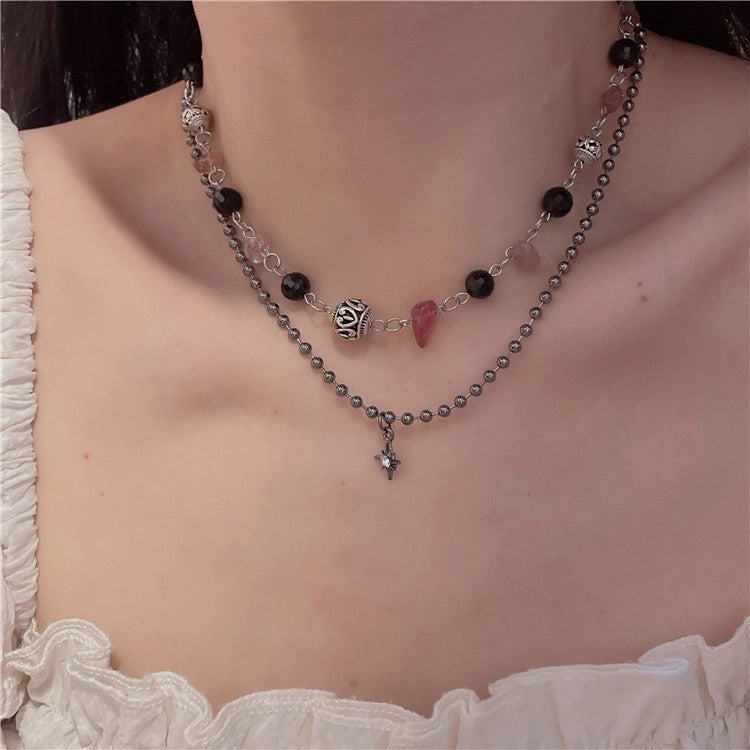 Wholesale Vintage Slub Alloy Beaded Necklace Set