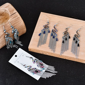 Wholesale Vintage Snake Long Alloy Earrings