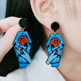 Wholesale Vintage Snake Rose Acrylic Earrings