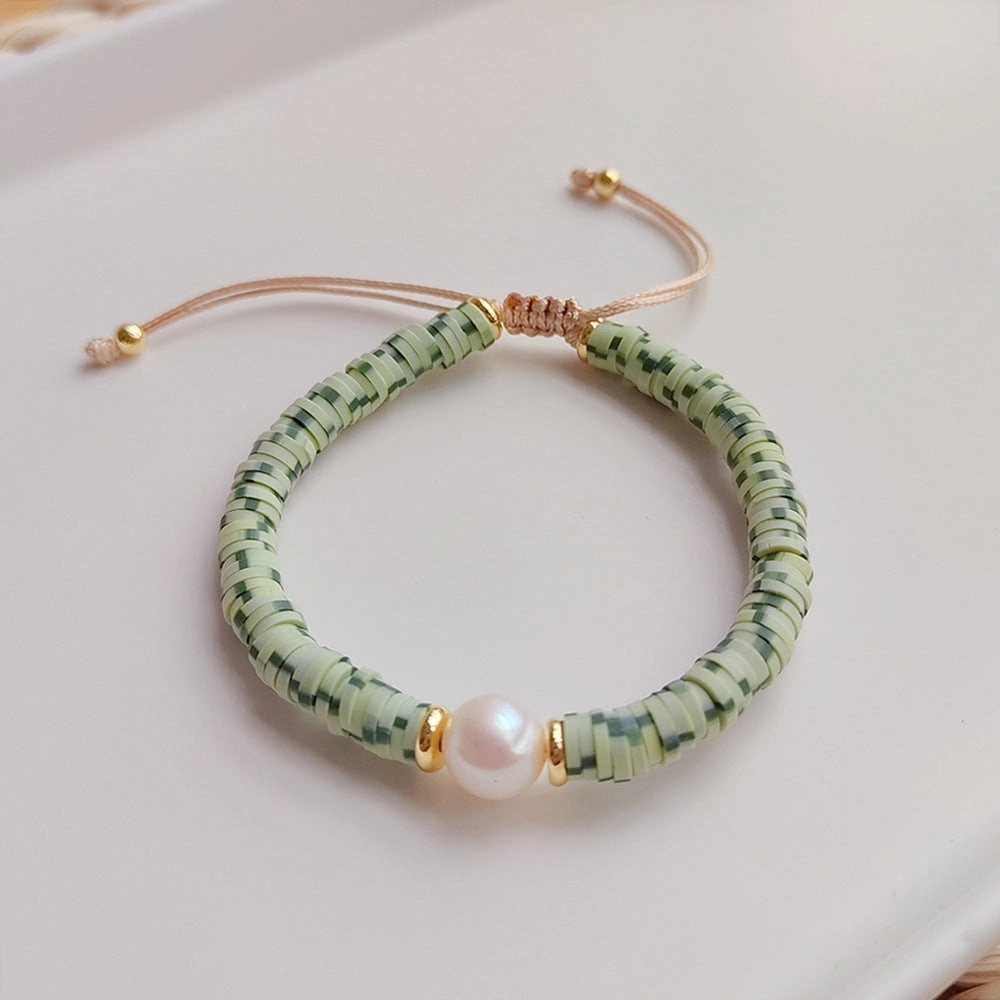 Wholesale Vintage Soft Clay Pearls Bracelet
