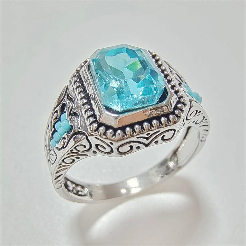 Wholesale Vintage Square Zircon Alloy Rings