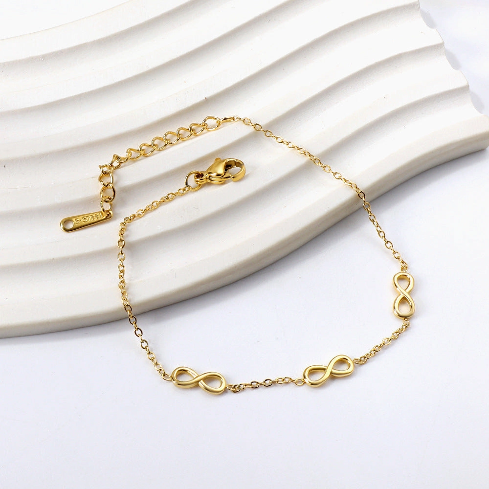 Wholesale Vintage Stainless Steel Circular Geometric Diamond Bracelets