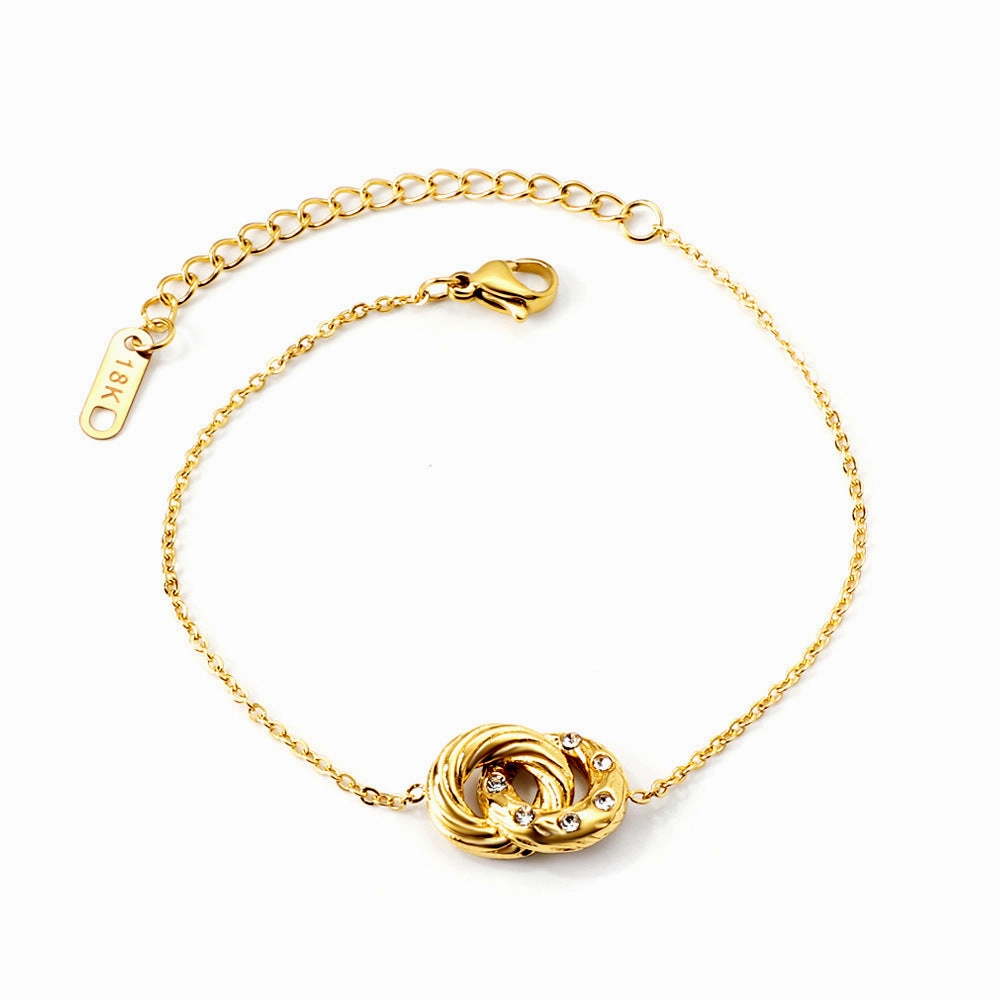 Wholesale Vintage Stainless Steel Circular Geometric Diamond Bracelets