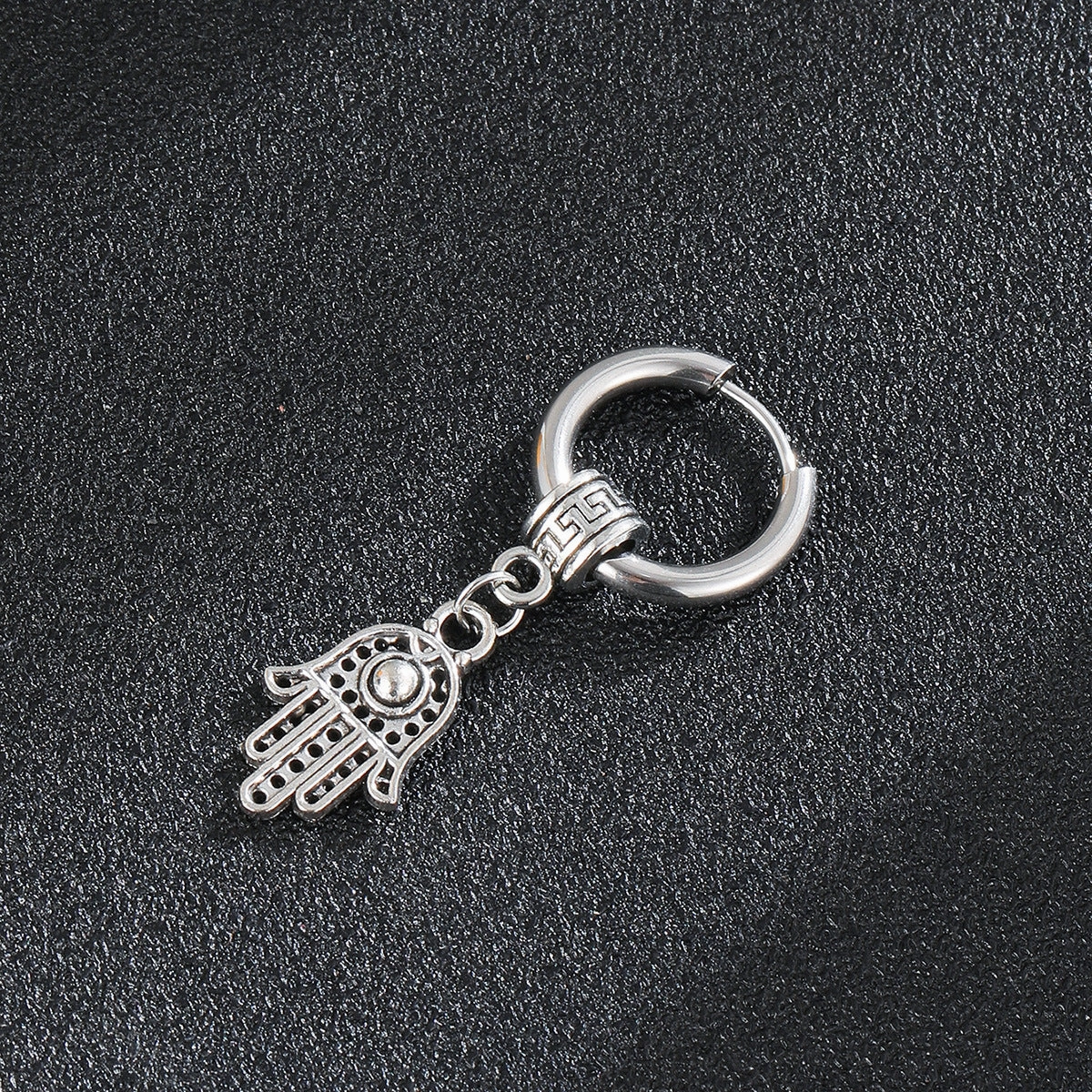 Wholesale Vintage Stainless Steel Coil Punk Palm Earrings