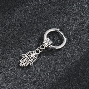 Wholesale Vintage Stainless Steel Coil Punk Palm Earrings