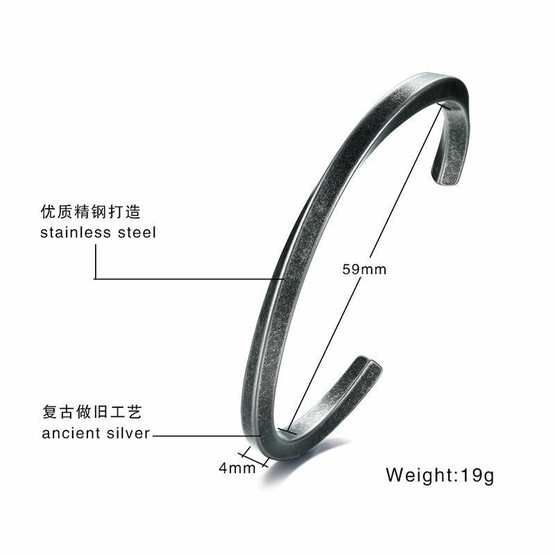 Wholesale Vintage Stainless Steel Twisted Open Bracelets
