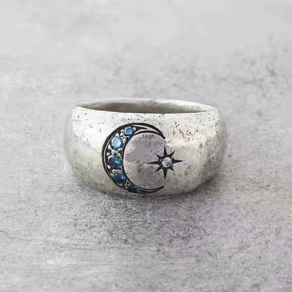 Wholesale Vintage Star Moon Rings Alloy