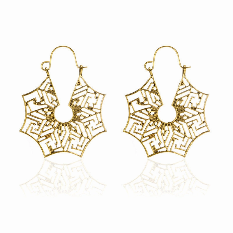 Wholesale Vintage Statemente Flower Heart Alloy Earrings