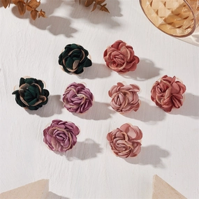 Wholesale Vintage Style Fabric Flower Earrings