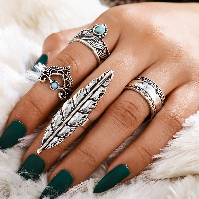 Wholesale Vintage Sun Eye Arrow Moon Sapphire Ring Set