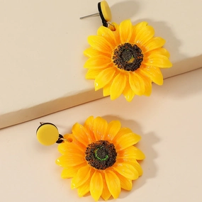 Wholesale Vintage Sunflower Resin Earrings