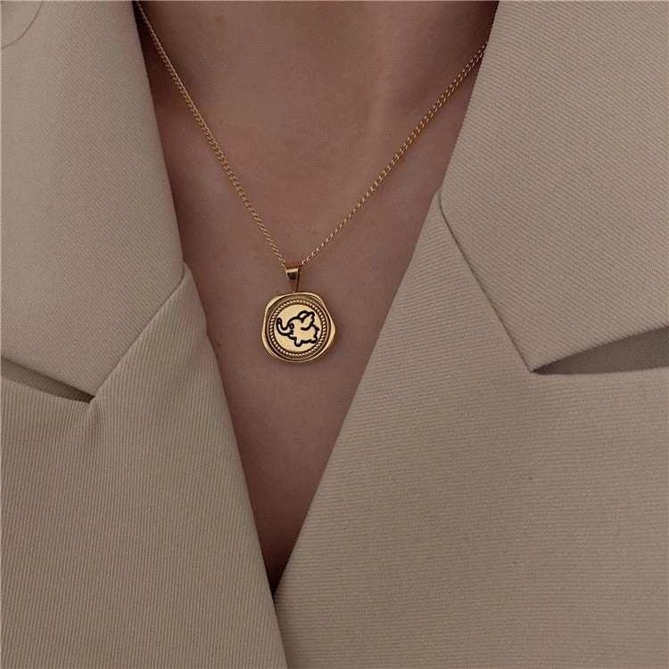 Wholesale Vintage Sunflower Titanium Steel Necklaces