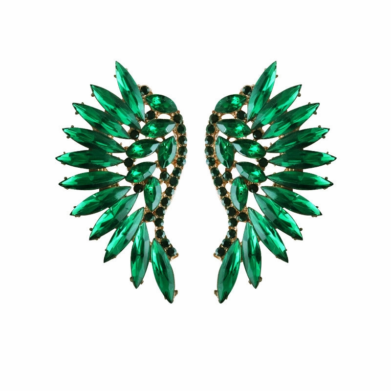 Wholesale Vintage Super Sparkling Diamond Wing Earrings