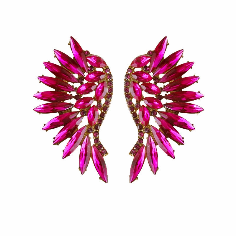 Wholesale Vintage Super Sparkling Diamond Wing Earrings