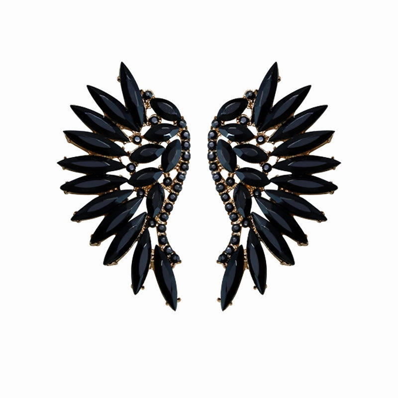 Wholesale Vintage Super Sparkling Diamond Wing Earrings
