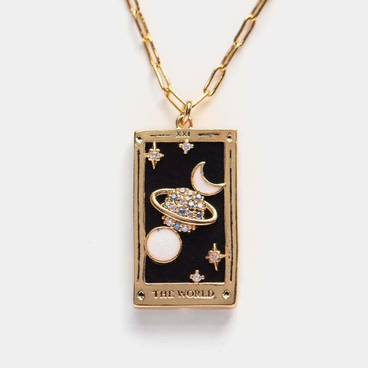 Wholesale Vintage Tarot Brand Diamond Copper Necklaces