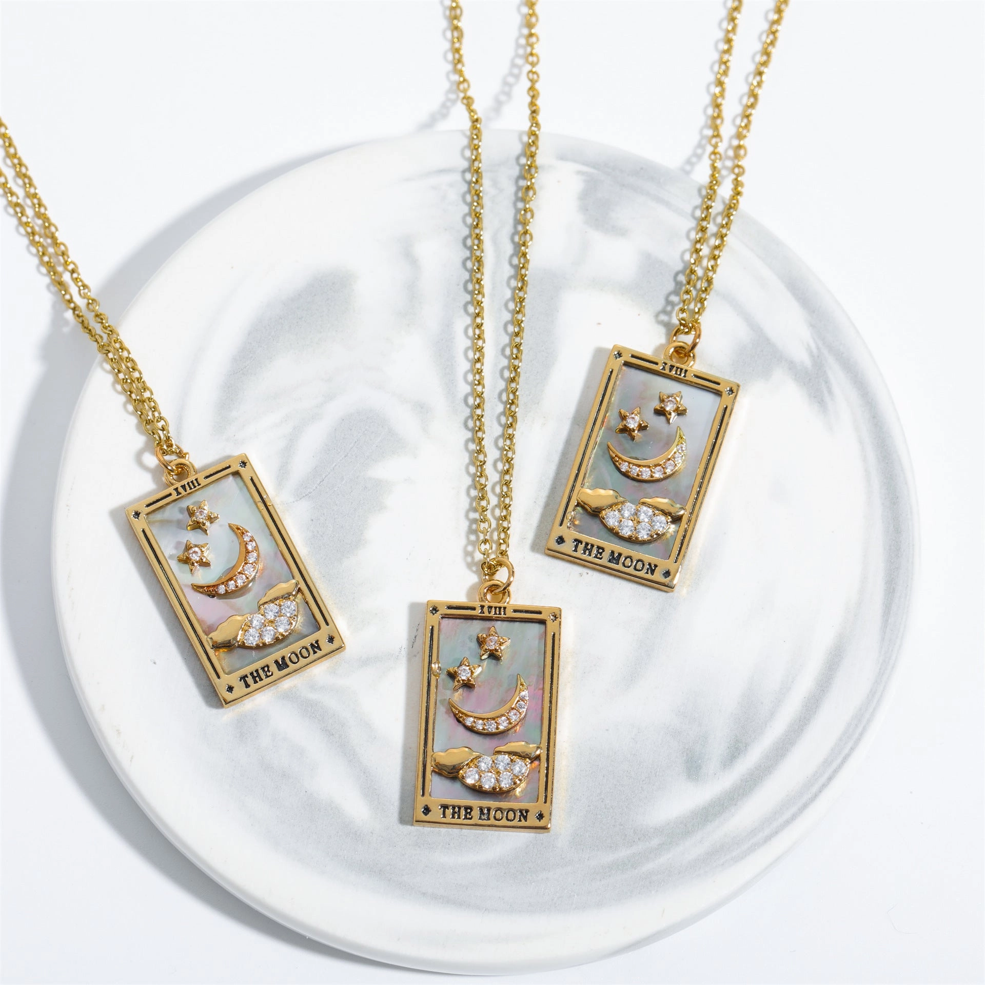 Wholesale Vintage Tarot Brand Diamond Copper Necklaces