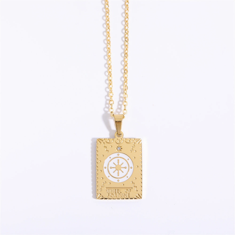 Wholesale Vintage Tarot Cards Stainless Steel Sweater Chain