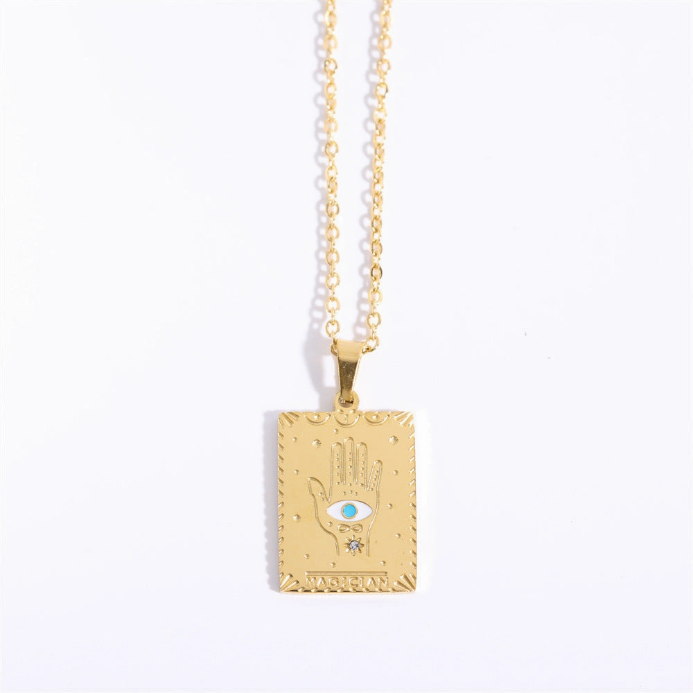Wholesale Vintage Tarot Cards Stainless Steel Sweater Chain