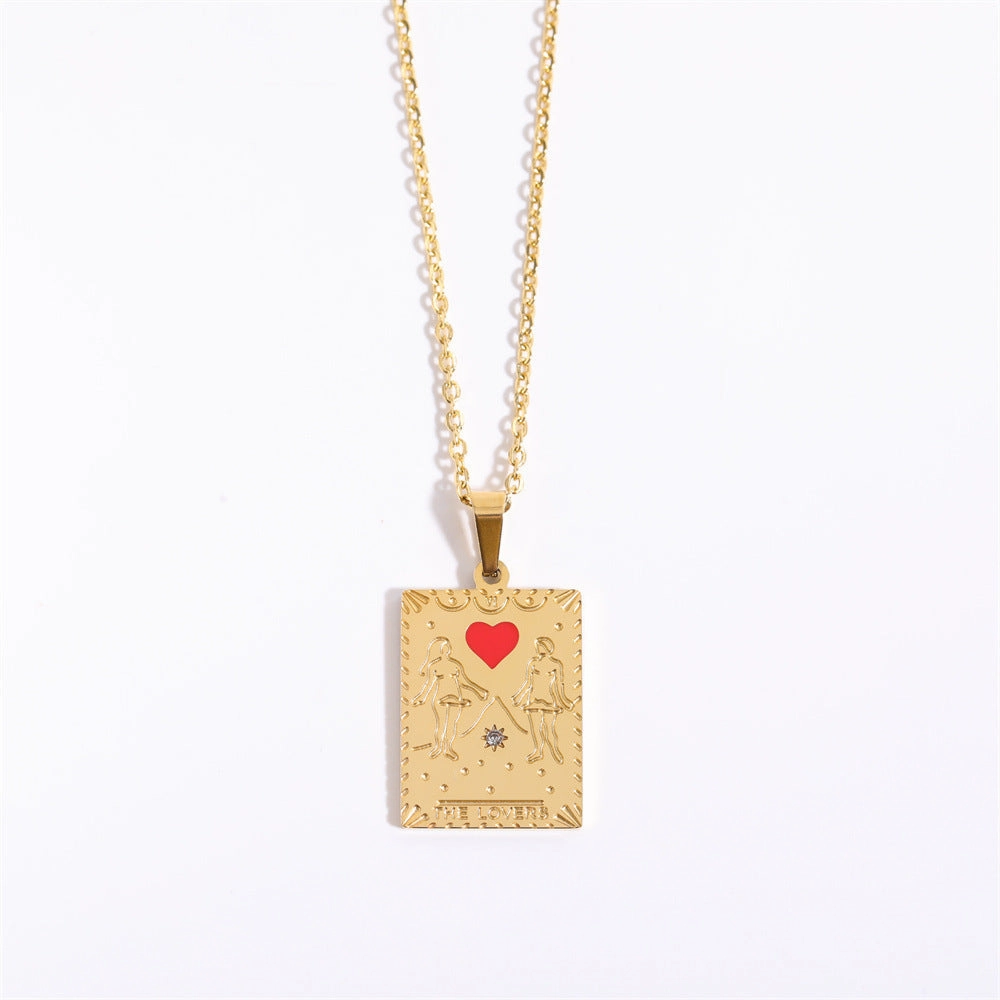 Wholesale Vintage Tarot Cards Stainless Steel Sweater Chain