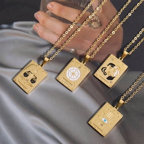 Wholesale Vintage Tarot Cards Stainless Steel Sweater Chain