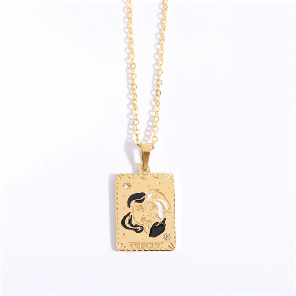 Wholesale Vintage Tarot Cards Stainless Steel Sweater Chain