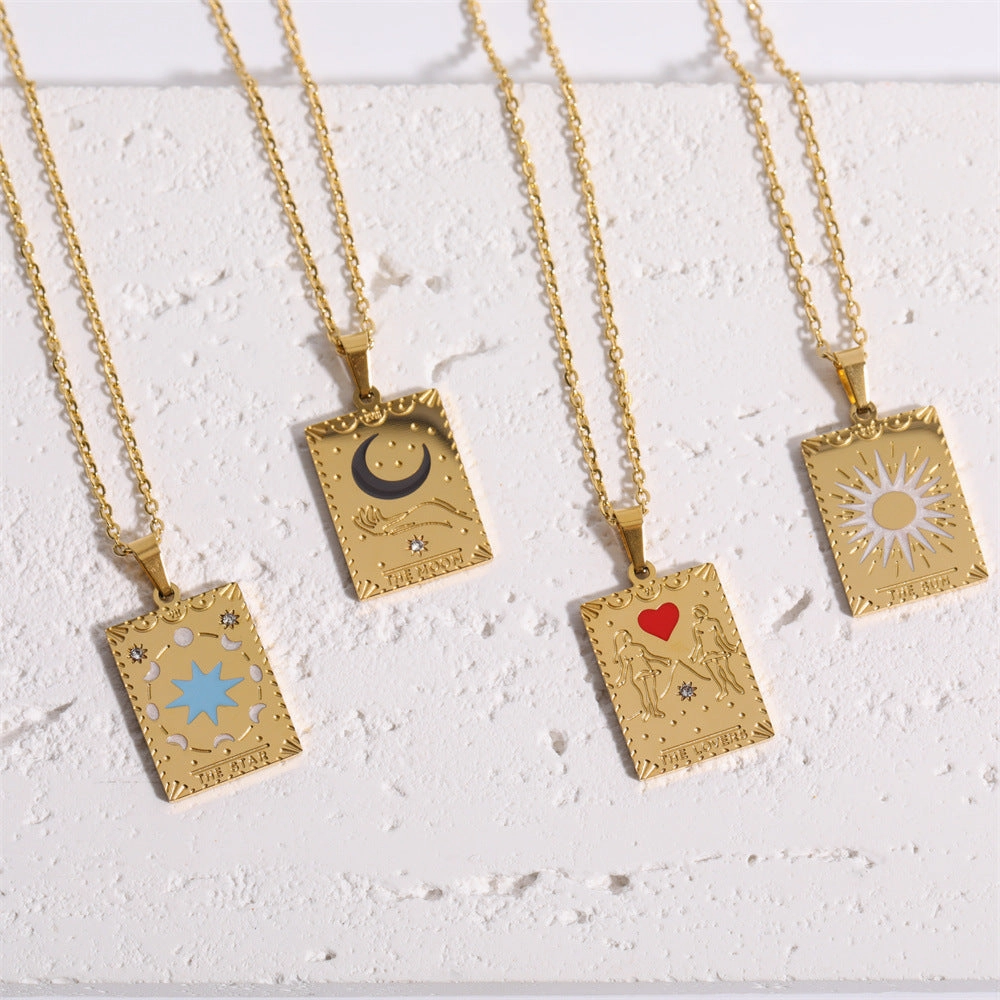 Wholesale Vintage Tarot Cards Stainless Steel Sweater Chain