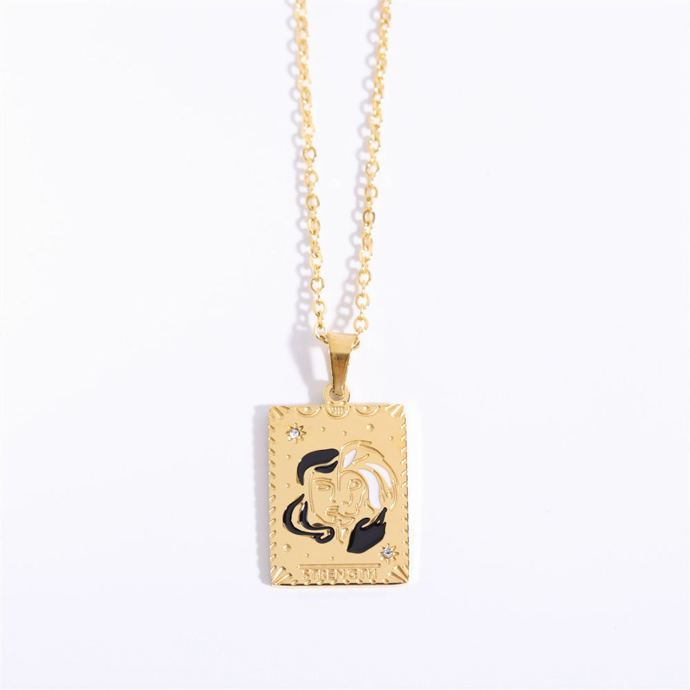 Wholesale Vintage Tarot Cards Stainless Steel Sweater Chain
