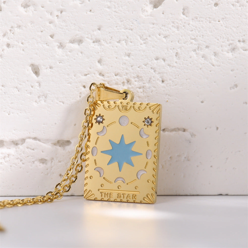Wholesale Vintage Tarot Cards Stainless Steel Sweater Chain