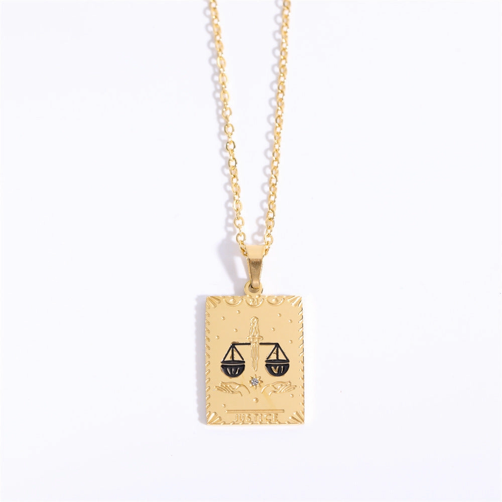Wholesale Vintage Tarot Cards Stainless Steel Sweater Chain