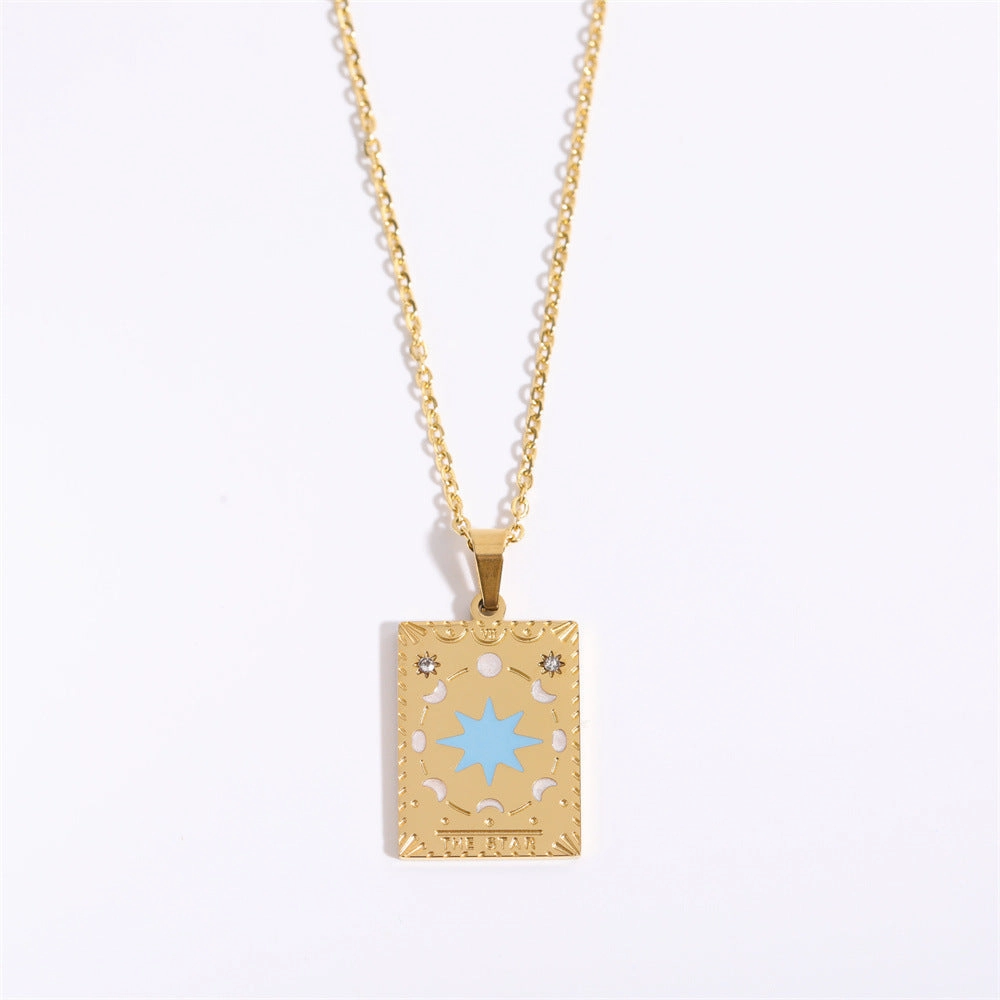 Wholesale Vintage Tarot Cards Stainless Steel Sweater Chain