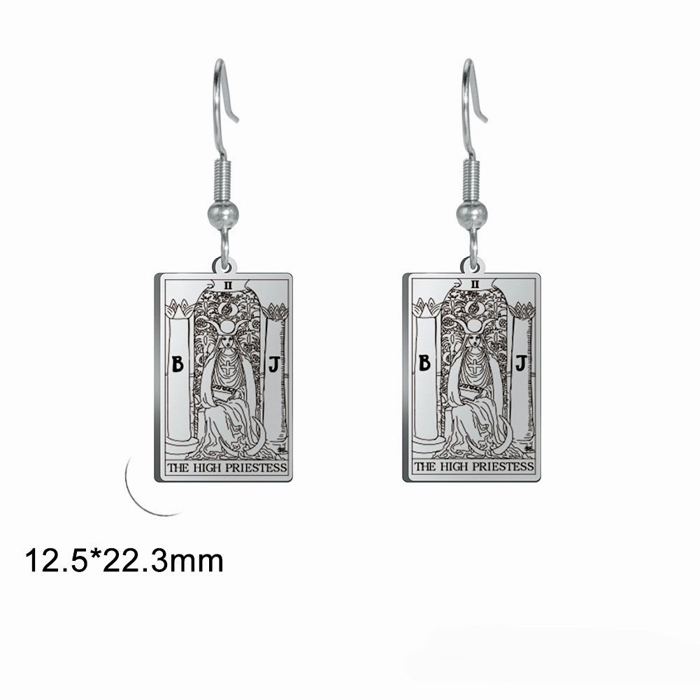 Wholesale Vintage Tarot Stainless Steel Earrings