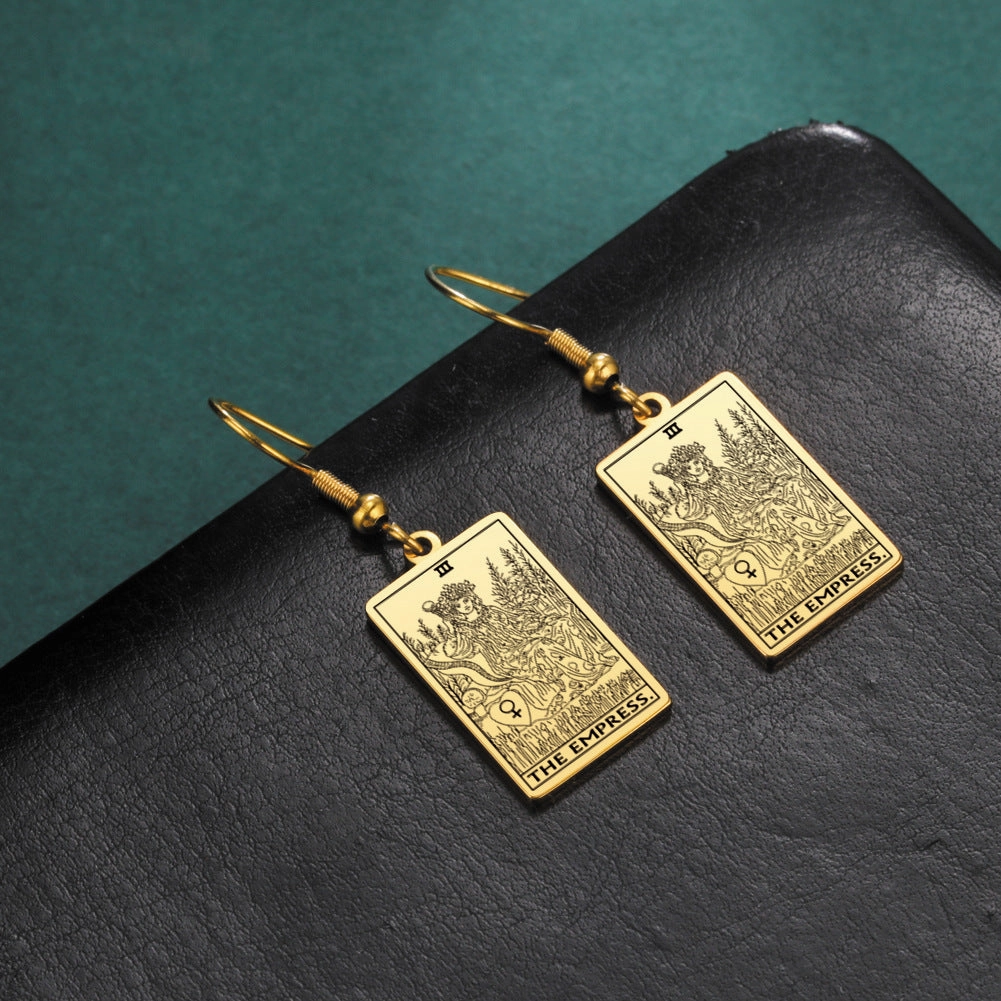 Wholesale Vintage Tarot Stainless Steel Earrings