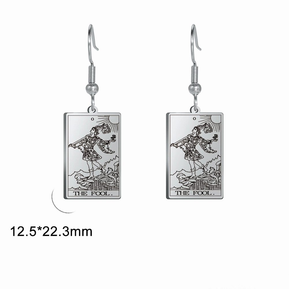 Wholesale Vintage Tarot Stainless Steel Earrings