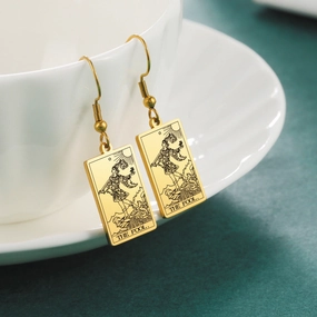 Wholesale Vintage Tarot Stainless Steel Earrings