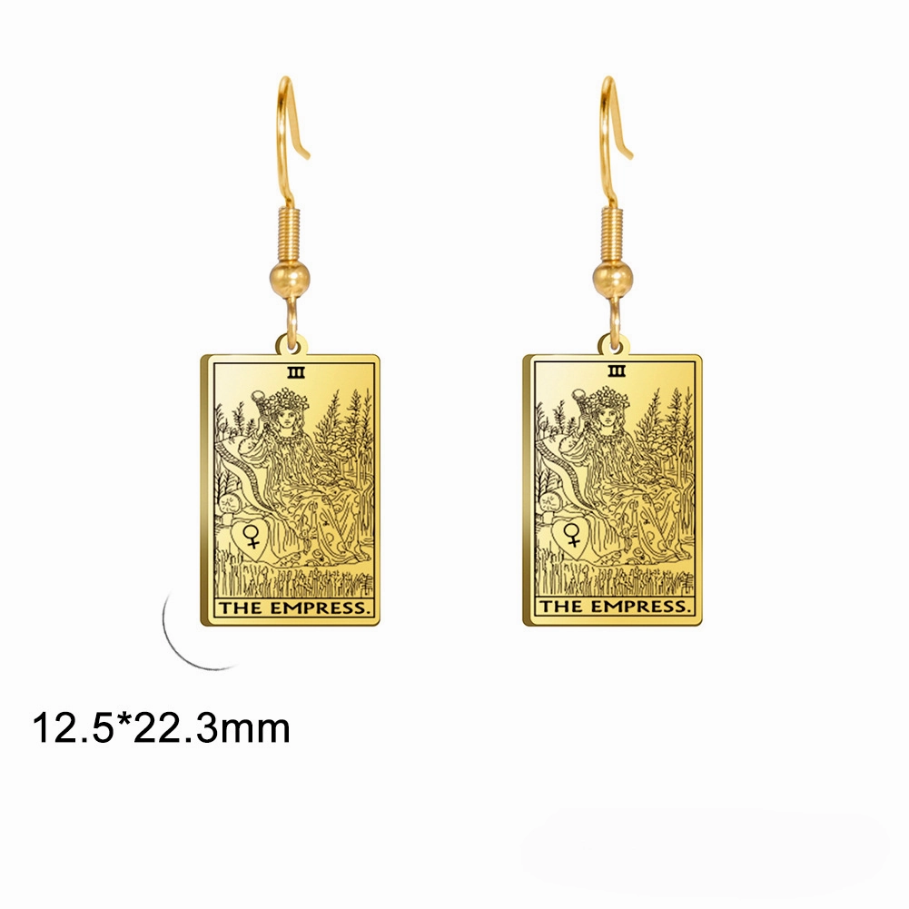 Wholesale Vintage Tarot Stainless Steel Earrings