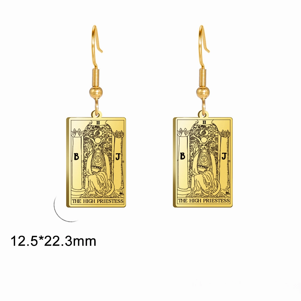 Wholesale Vintage Tarot Stainless Steel Earrings