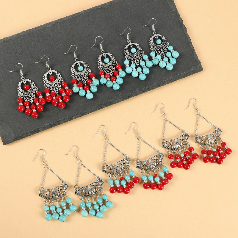 Wholesale Vintage Tassel Alloy Earrings