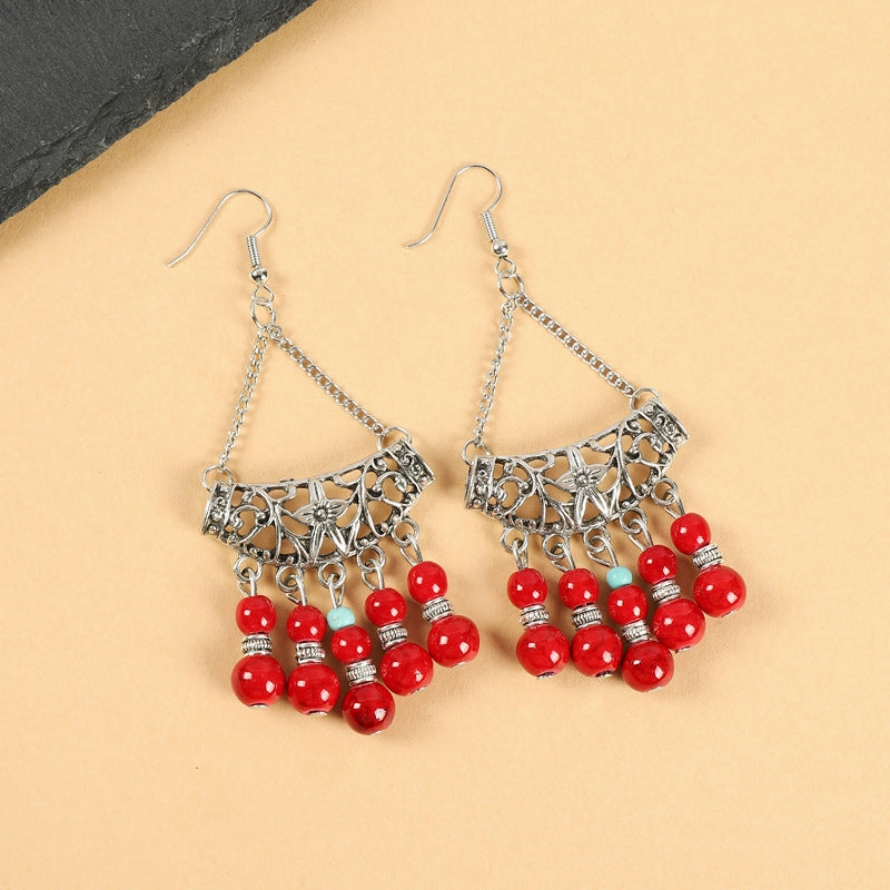 Wholesale Vintage Tassel Alloy Earrings